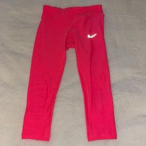 Neon Pink Nike Cropped Leggings